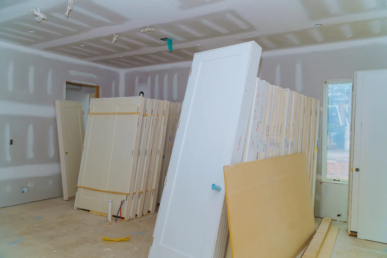 New home framing ready for drywall in Massachusetts