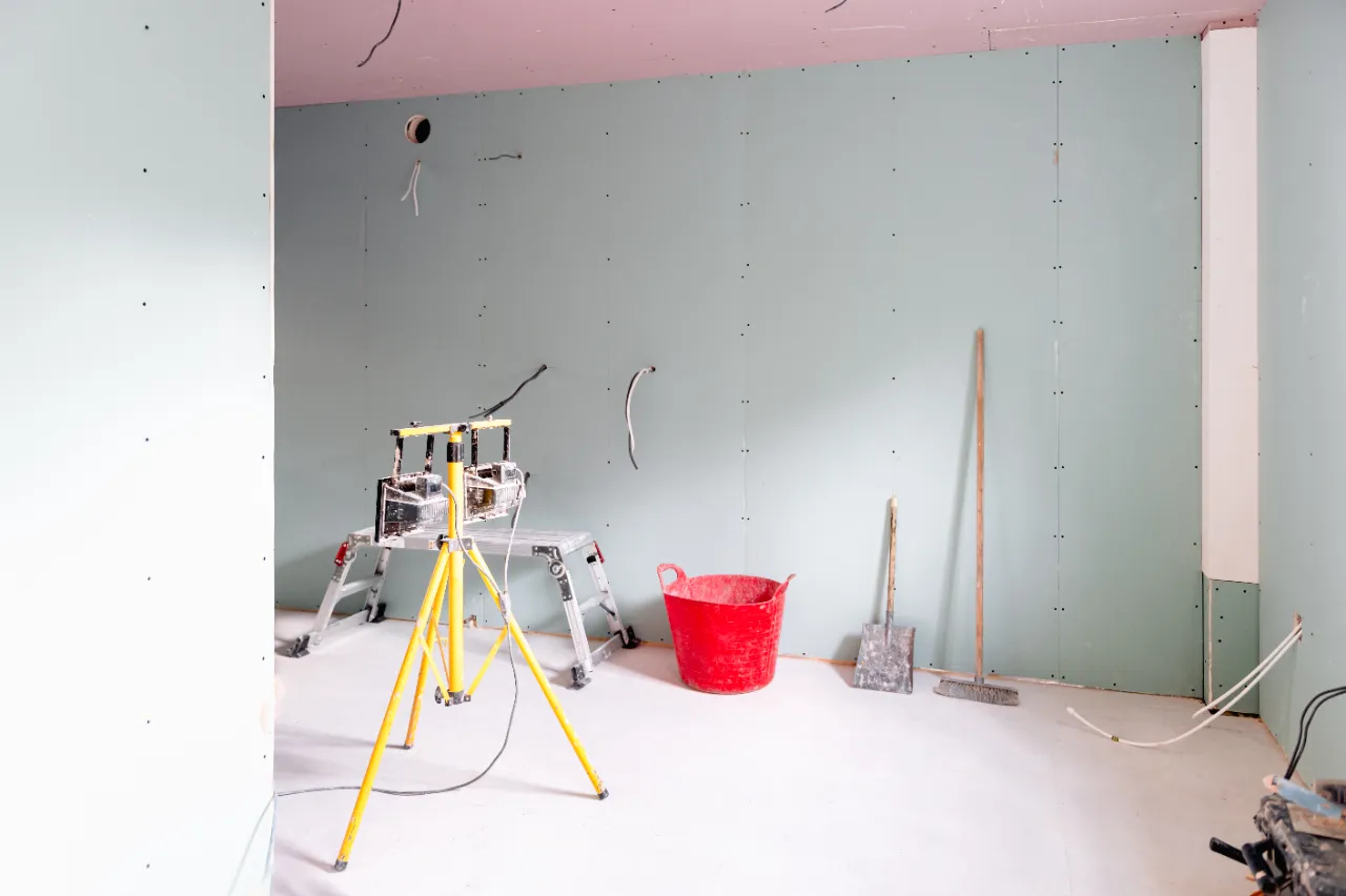 Room renovation drywall repair in a Massachusetts home