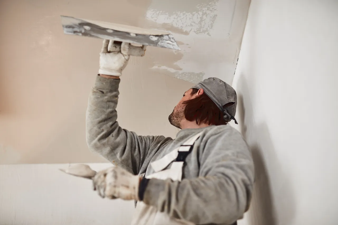 Ceiling skim coated smooth in a Massachusetts home